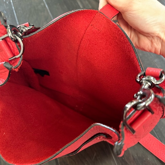 Rebecca Minkoff Unlined Feed Pebbled Leather Red - Picture 4 of 8